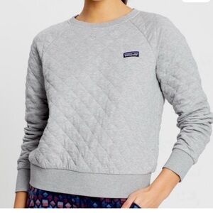 Patagonia Women's Organic Cotton Quilted Crew in Blue